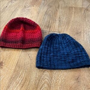 Cozy Knit Beanies- Red and Blue